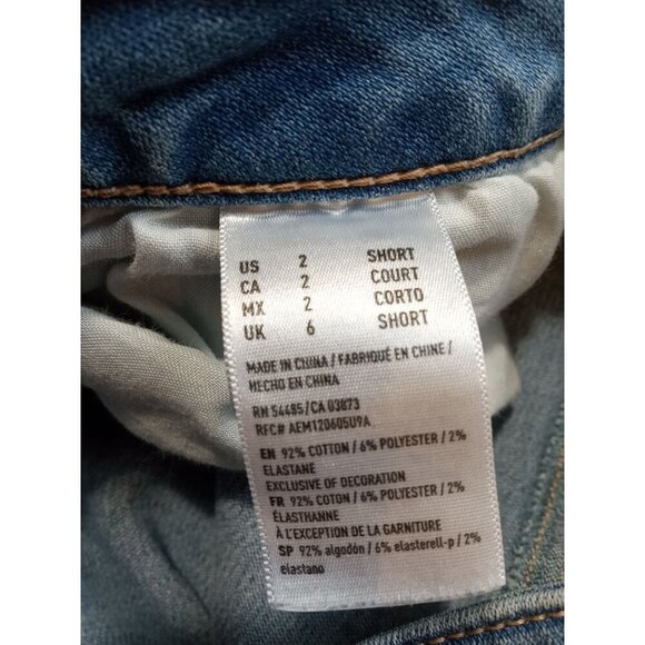 American Eagle Size 2 Short Super Stretch X High Rise Distressed Fun and Sexy - Picture 3 of 11